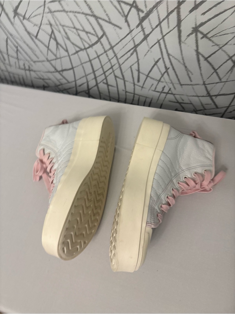 adidas Nizza Bonega Mid Platform Sneakers Pink/White Size 8 - Picture 6 of 10